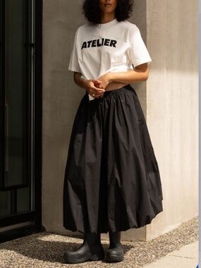 Dictionary bubble midi skirt